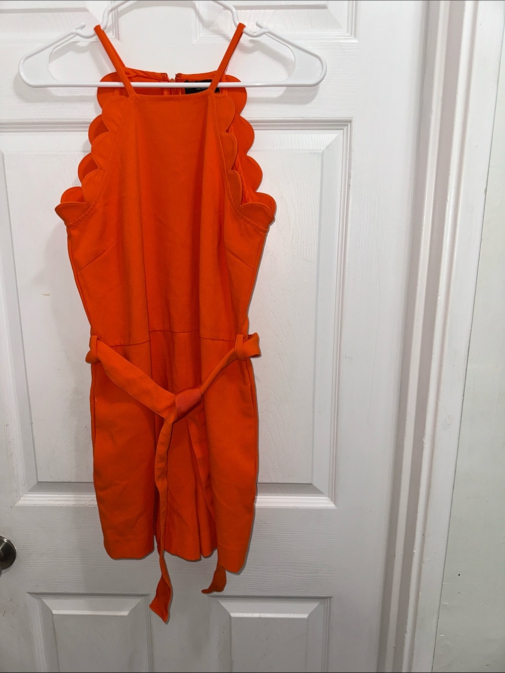 Victoria Beckham for Target Orange Scallop-Trim Halter Romper
